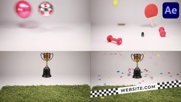 3D Sport Attributes Scene for After Effects Openers template preview