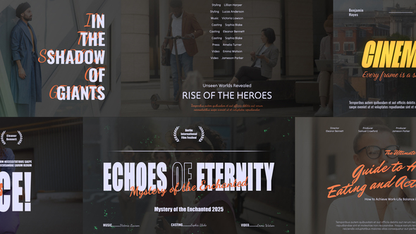 Filmic Cinematic Title Slides Titles template preview