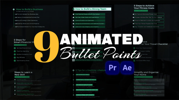 9 Bullet Points Titles template preview