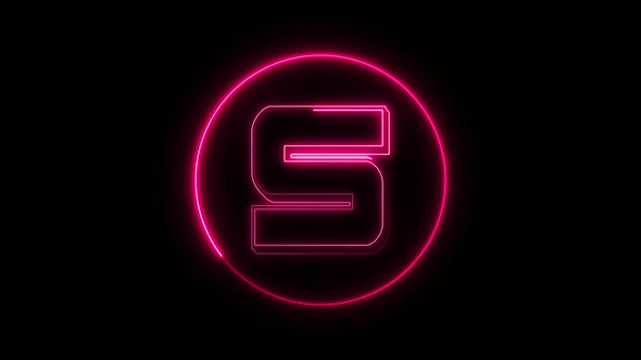 Glowing neon font. pink color glowing neon letter. Vd 490