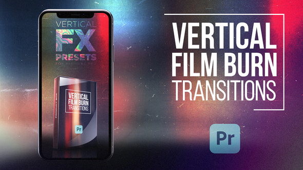 Vertical Film Burn Transitions for Premiere Pro Premiere Pro template preview