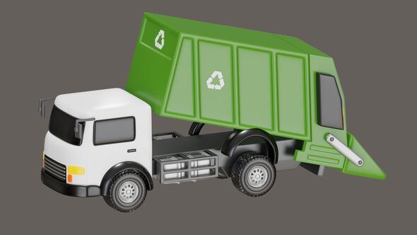 3D Animation of Garbage Truck Model Efficient Waste Collection alt