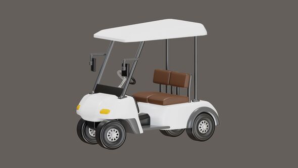 3D Animation of Golf Cart Model Leisurely On Course Transport alt