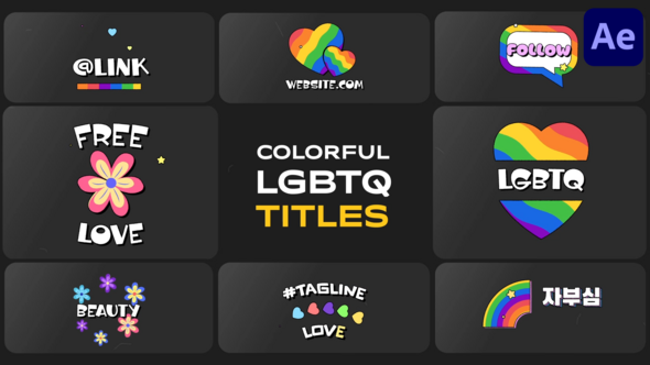 Colorful LGBTQ Titles for After Effects Titles template preview