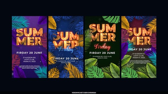 Summer Solstice Stories Video Displays template preview