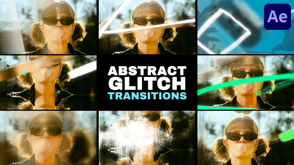 Abstract Grunge Glitch Seamless Transitions | After Effects Elements template preview