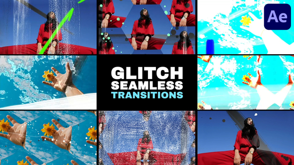 Grunge Glitch Seamless Transitions | After Effects Elements template preview