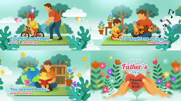 Happy Fathers Day Intro Openers template preview