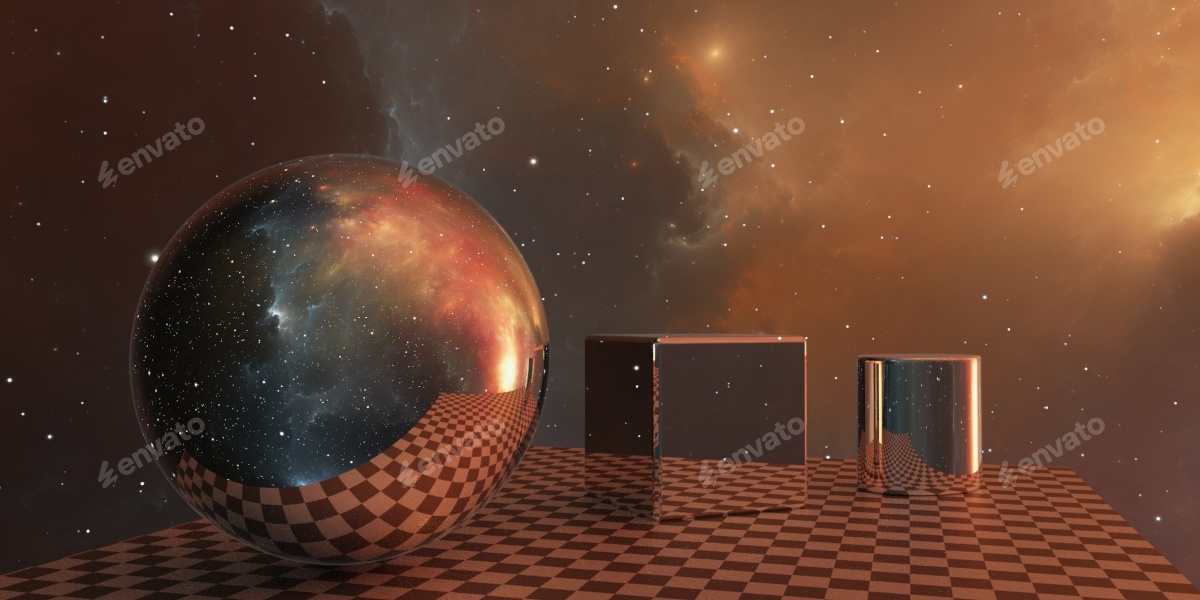 360 Degree HDRI Full Sphere Panoramic Space Background With Starfield ...