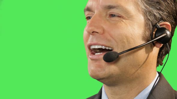 Business male talking on headset