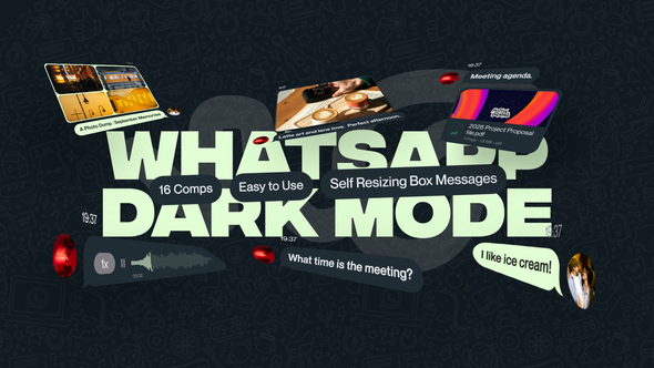 Whatsapp Messages (Dark Mode) Elements template preview