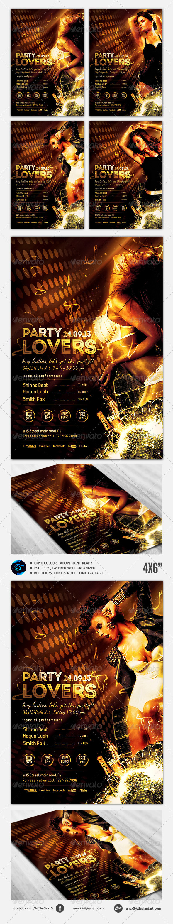 Party Lovers Flyer Template - Clubs & Parties Events