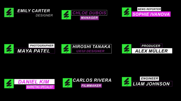 Dynamic Lower Thirds Elements template preview