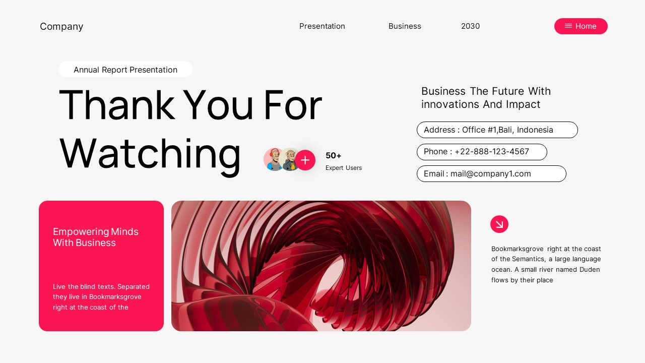Black Pink White Modern Annual Report Keynote, Presentation Templates