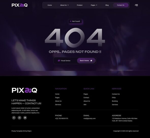 Pixaiq - Saas AI Photo App Elementor Template Kit