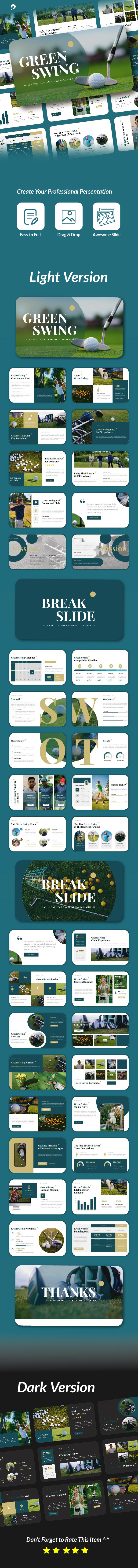 GreenSwing - Golf & Multipurpose Google Slide Template