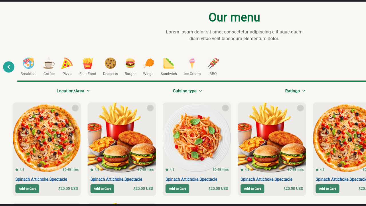 Restaurant Food Delivery Flutter Website Template | Online Food ...