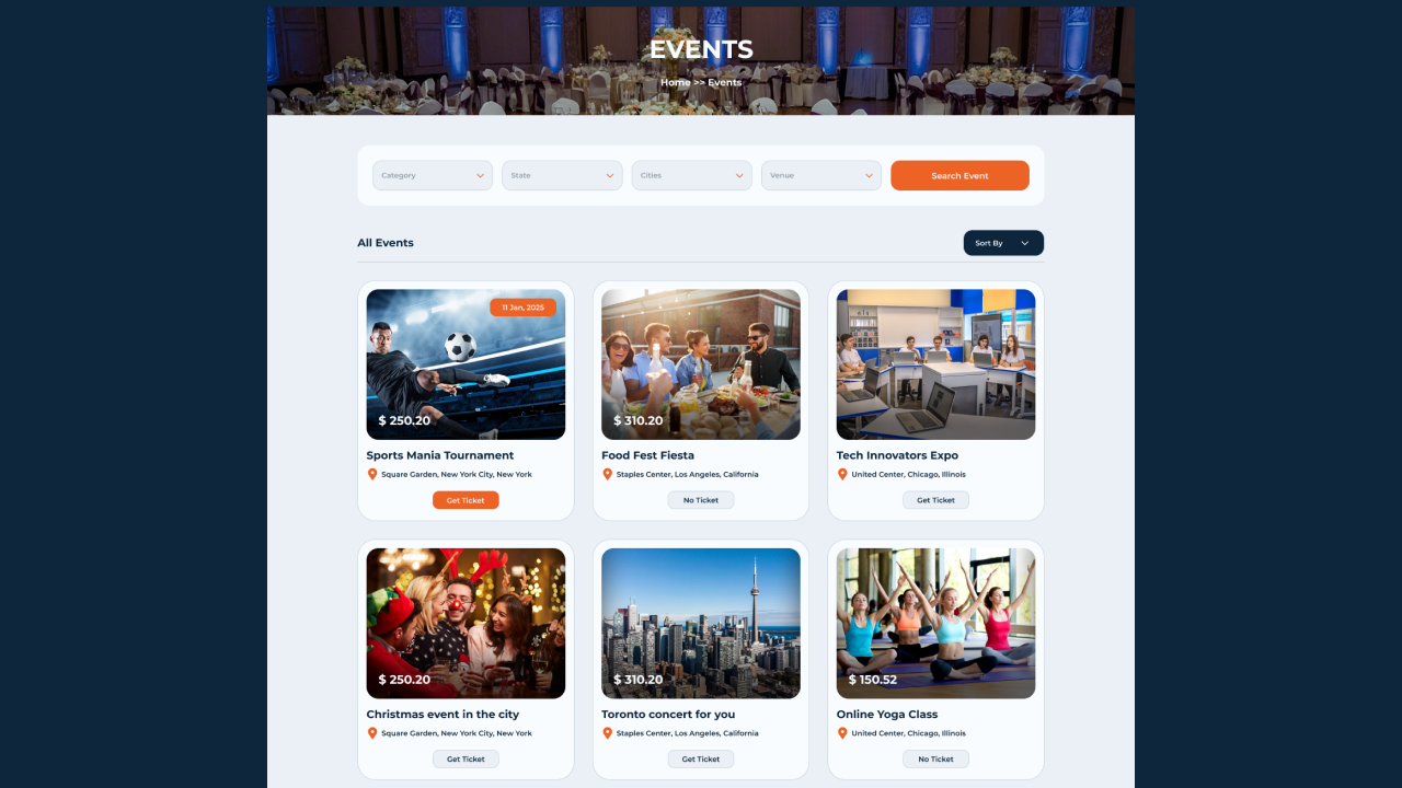 Find E-Event - Event Management System & Ticket Booking Website with ...