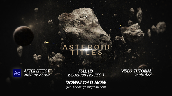 Asteroid Titles Video Displays template preview