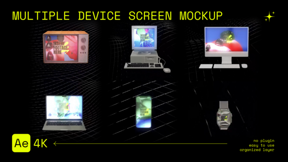 Multiple Device Screen Mockup broadcast-packages template preview