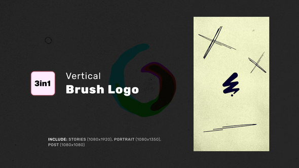 Vertical Brush Logo Logo Stings template preview