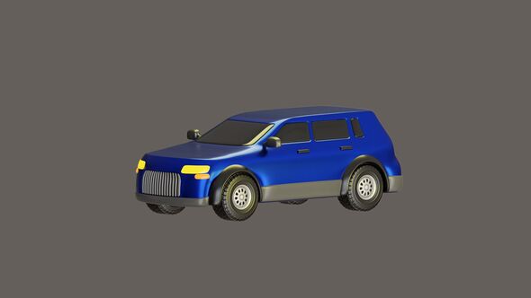 3D Animation of Blue SUV Model Stylish Sport Utility Vehicle alt