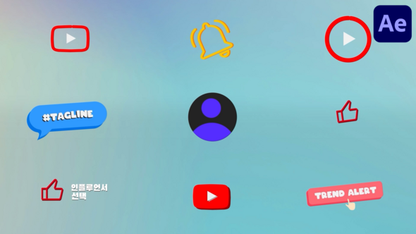 Social Media Icons for After Effects Elements template preview