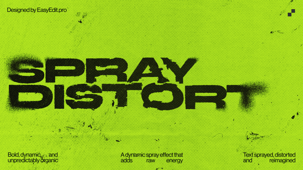 Spray Distort Typography Titles template preview