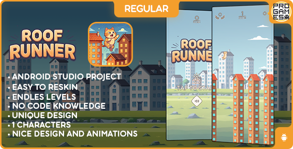 Cat Roof Runner (REGULAR) - ANDROID - BUILDBOX CLASSIC game