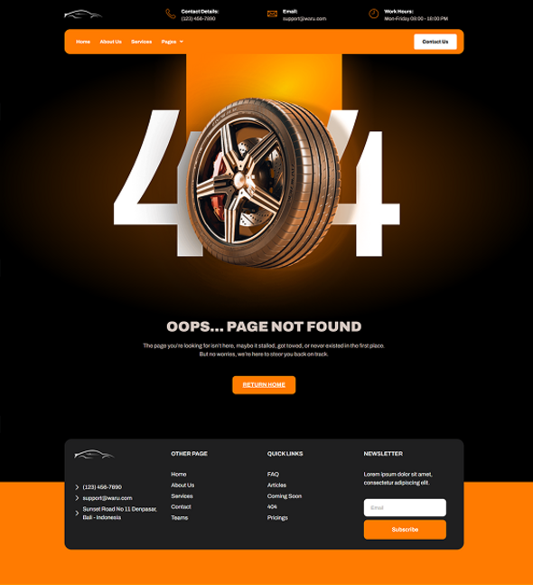Waru - Car Repair & Auto Service Elementor Template Kit