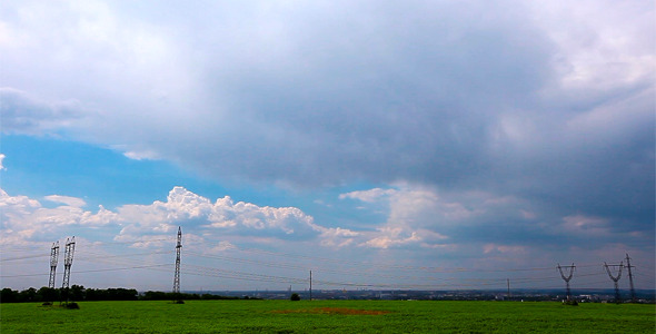 Green Field And Cloudy Sky 3