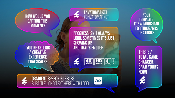 Gradient Speech Bubbles Elements template preview