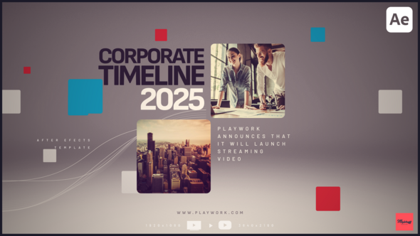 Corporate Timeline Elements template preview