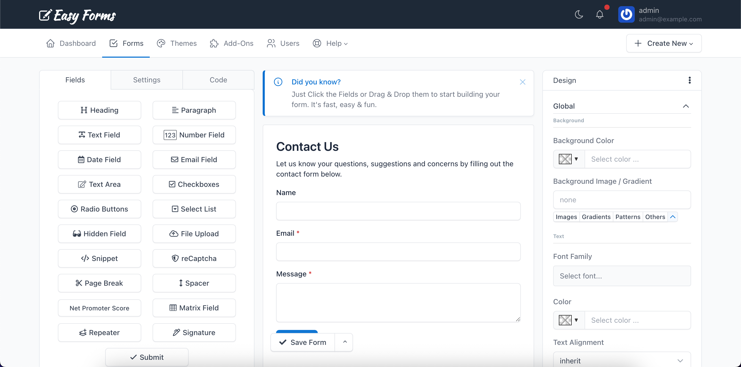 Easy Forms: Advanced Form Builder and Manager by baluart | CodeCanyon