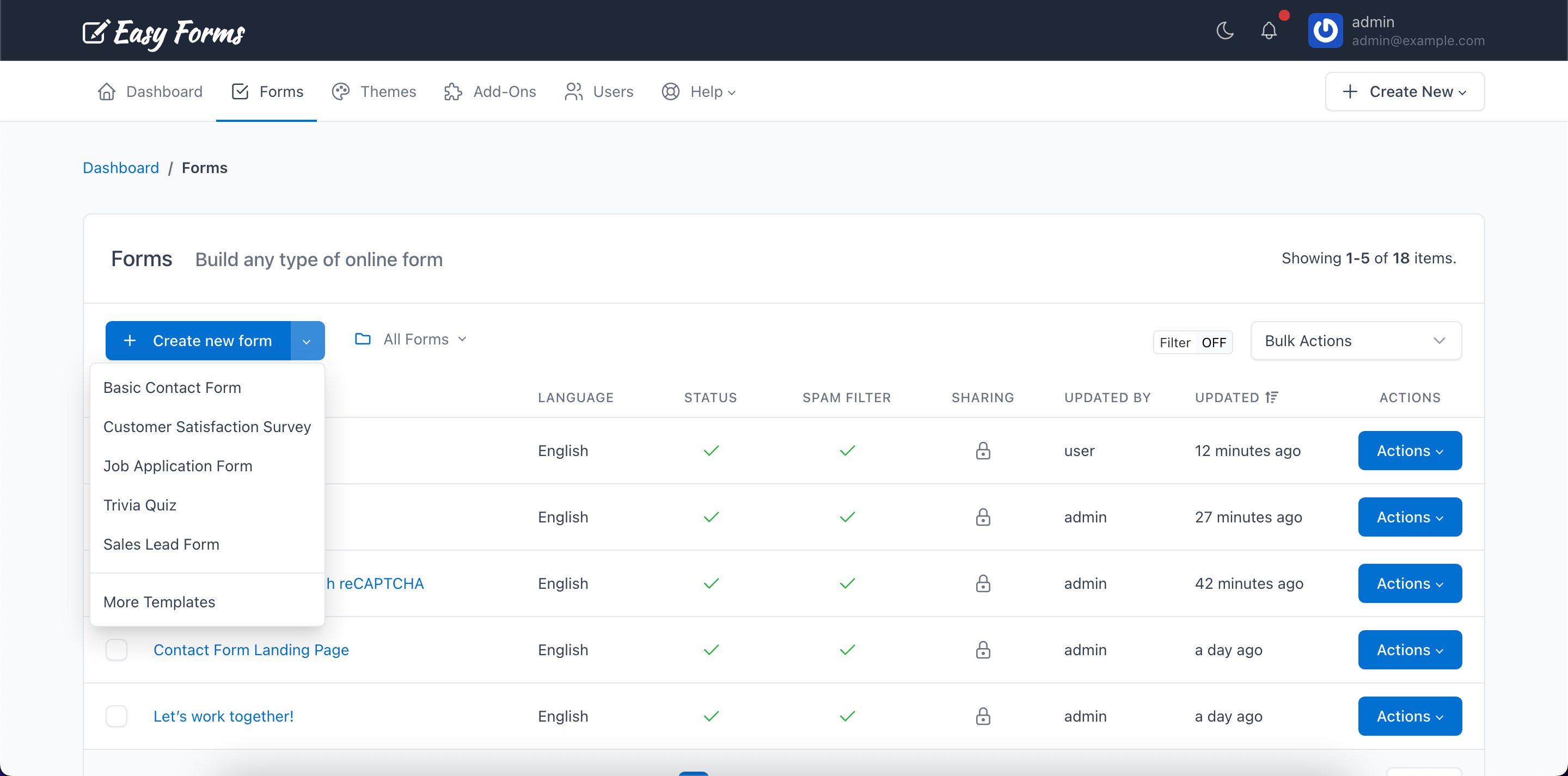 Easy Forms: Advanced Form Builder and Manager by baluart | CodeCanyon