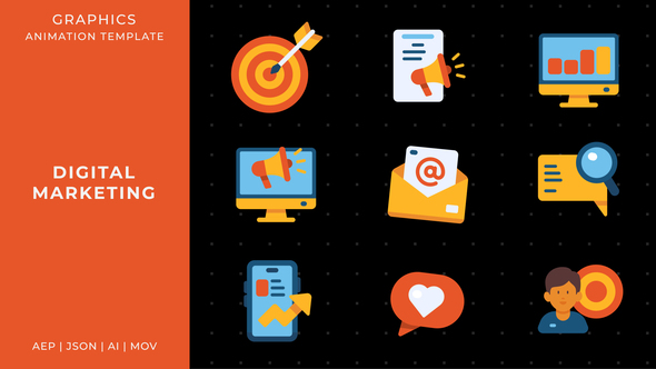 Digital Marketing | Animated Graphics After Effects Template Elements template preview