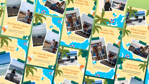 Photo Slide Show Summer story vertical Elements template preview