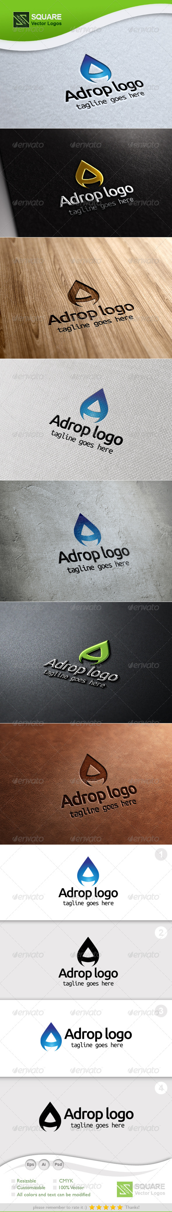 A, Drop Vector Logo Template - Letters Logo Templates