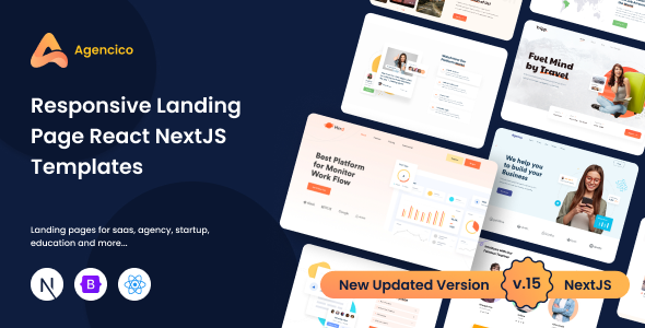 Agencico- Multipurpose React Next JS Landing Pages and Website ...