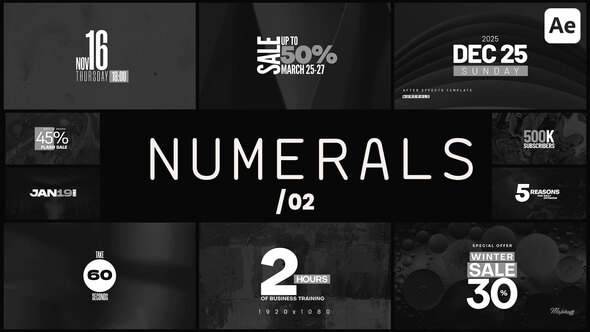 Numerals 02 Titles template preview
