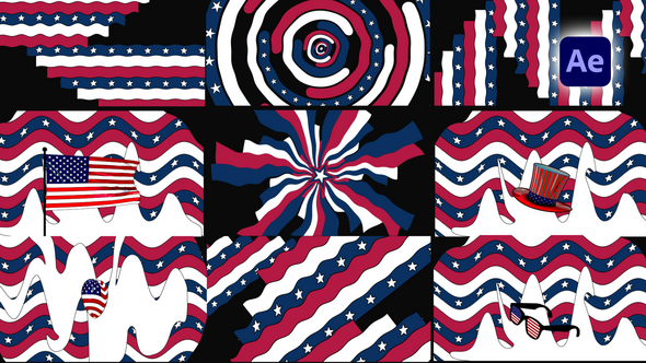 4th of July Transitions Elements template preview