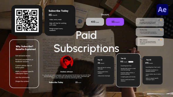 Paid Subscriptions Titles template preview