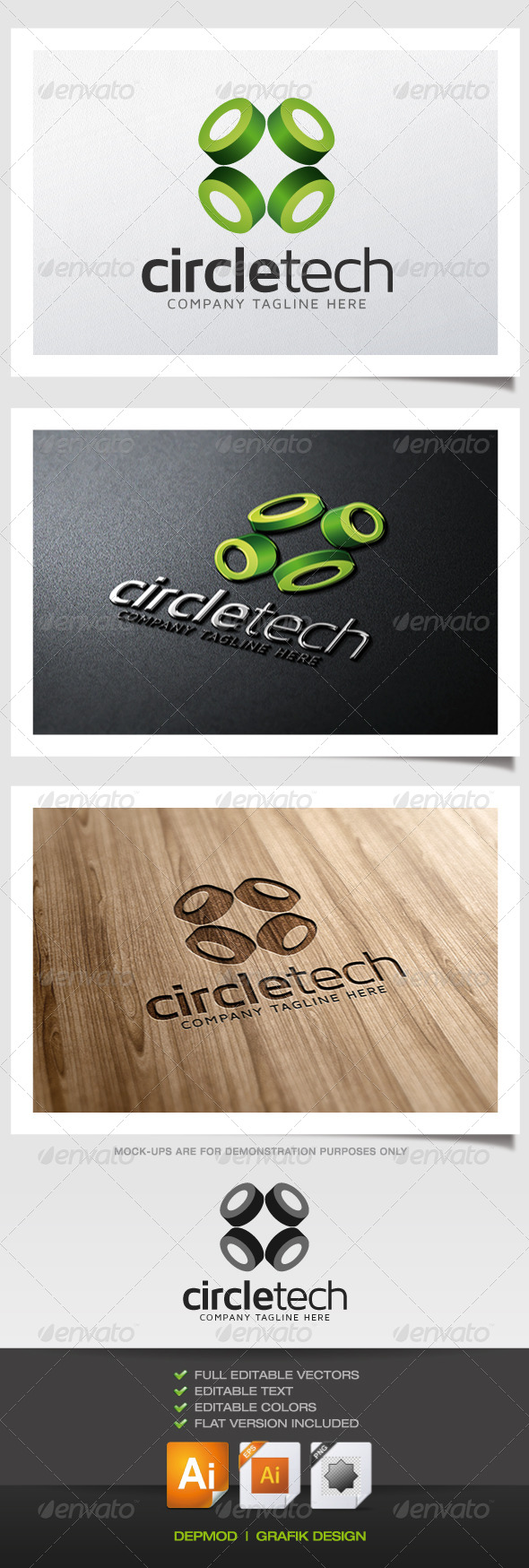 Circle Tech Logo - Abstract Logo Templates