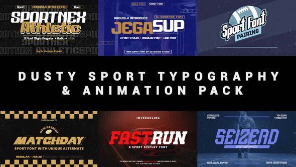 Dusty Sport Typography & Animation Pack Titles template preview