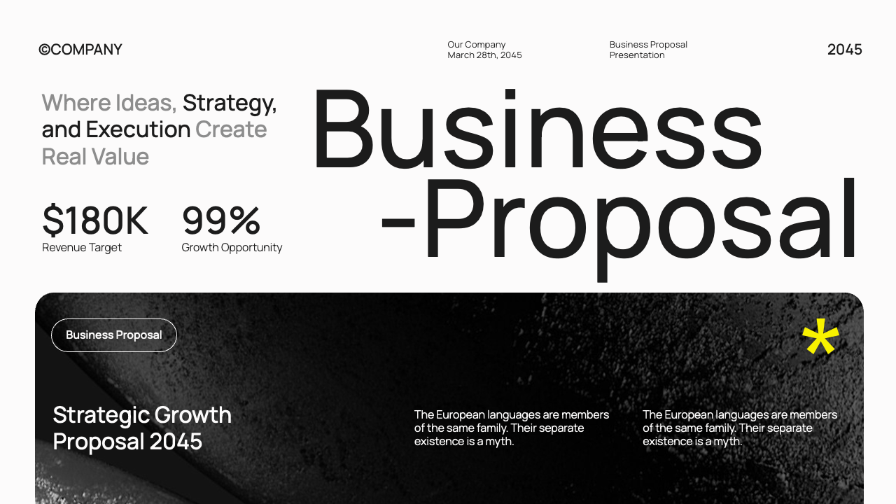 White Black Yellow Modern Business Proposal Presentation, Presentation ...