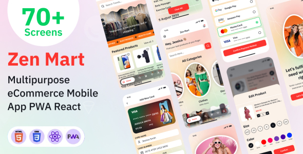 Multipurpose eCommerce Mobile App PWA React Template – Zen Mart