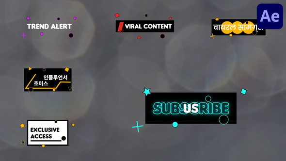 Typography Plate Titles for After Effects Titles template preview