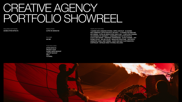 Creative Agency Portfolio Showreel Product Promo template preview