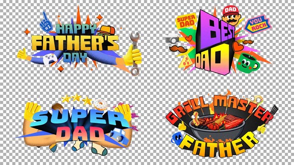 Father’s Day Promo Titles & Elements Titles template preview