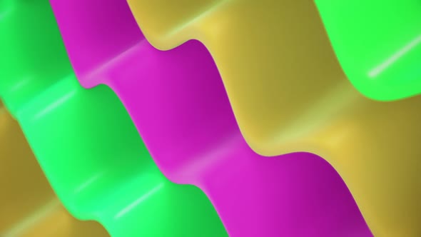 3d Colorful Loop Cartoon Waves V2